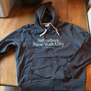 Saturdays New York City Navy Hoodie with White Logo